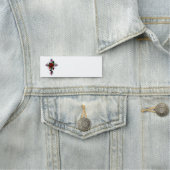 Silberkreuz mit Rote Rose Namensschild (Beispiel)