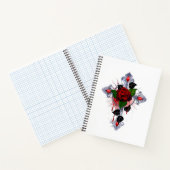 Silberkreuz mit Rote Rose Notizblock (Innenseite)
