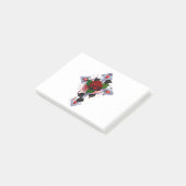Silberkreuz mit Rote Rose Post-it Klebezettel (angewinkelt)