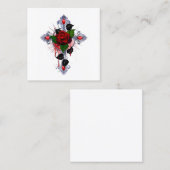 Silberkreuz mit Rote Rose Rabattkarte (Vorne/Hinten)