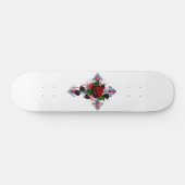 Silberkreuz mit Rote Rose Skateboard (Horizontal)
