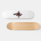 Silberkreuz mit Rote Rose Skateboard (Horizontal)