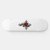 Silberkreuz mit Rote Rose Skateboard (Horizontal)