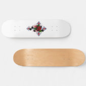 Silberkreuz mit Rote Rose Skateboard (Horizontal)