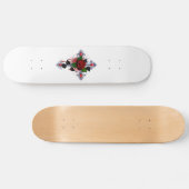 Silberkreuz mit Rote Rose Skateboard (Horizontal)