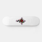 Silberkreuz mit Rote Rose Skateboard (Horizontal)