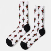 Silberkreuz mit Rote Rose Socken (Linkes Detail)