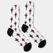 Silberkreuz mit Rote Rose Socken (Rechts)