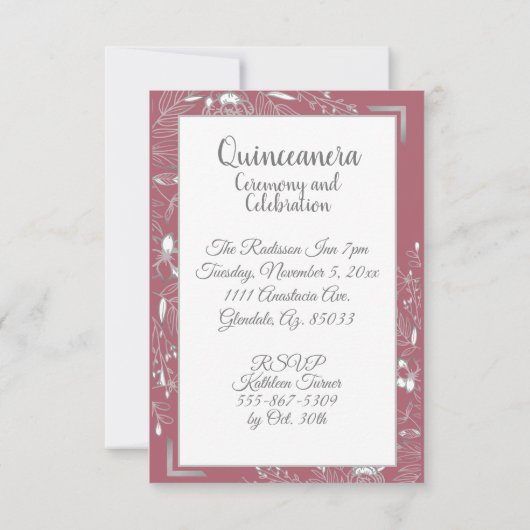 Silberkrone, Blumenhaie High Heel Schuhe Einladung (Rückseite)