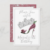 Silberkrone, Blumenhaie High Heel Schuhe Einladung (Vorne/Hinten)