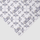 Silberkrone von Herzdiamanten Seidenpapier (Ausschnitt)