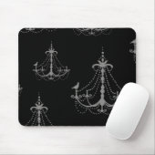 Silberkronleuchter aus grauem Silber auf schwarz Mousepad (Mit Mouse)