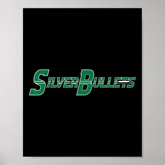 Silberkugeln Softll - Grün auf Navy Poster (Vorne)