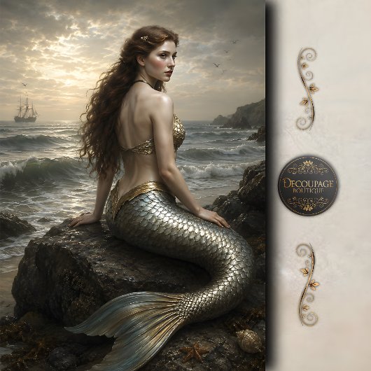 Silberküste Sirene Decoupage Seidenpapier
