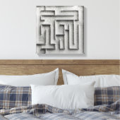 Silberlabyrinth Leinwanddruck (Insitu (Schlafzimmer))