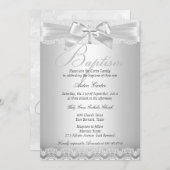 Silberlace & Cross-Taufe Junge oder Mädchen 2 Einladung (Vorne/Hinten)