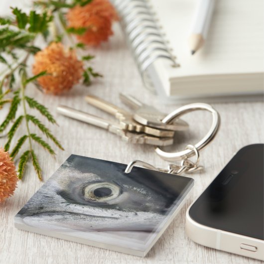 Silberlachsgesicht Schlüsselanhänger (Vorderseite rechts)