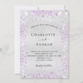 Silberlavendelhochzeit Einladung (Vorderseite)