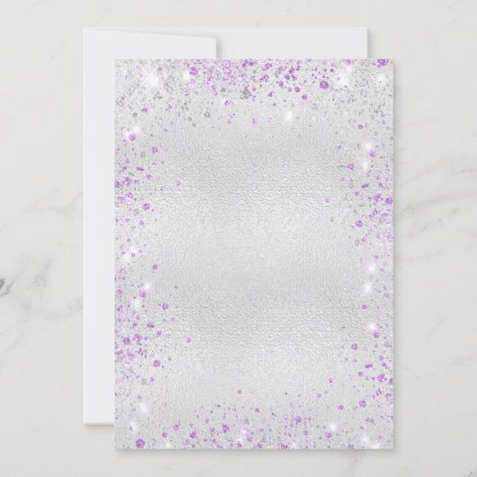 Silberlavendelhochzeit Einladung (Rückseite)