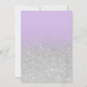 Silberlavender Glitzer ombre lila Sweet 16 Einladung (Rückseite)