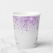 Silberlavender-Glitzer zum 18. Pappbecher (Links)
