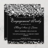 Silberleuchten der Hochzeitstag-Engagement-Partei Einladung (Vorne/Hinten)