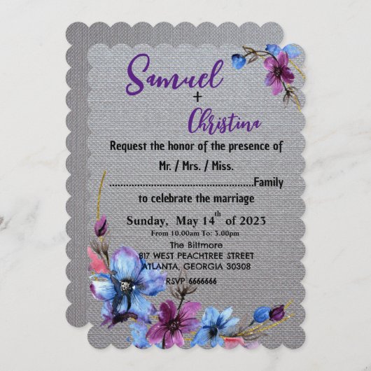 Silberliebhaber Einladung (Vorne/Hinten)