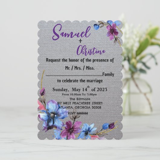 Silberliebhaber Einladung (Stehend Vorderseite)