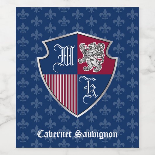 Silberlion-Beschichtung aus der Waffelmonografie Weinetikett (Einzelnes Label)