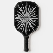 Silberlippen und schwarzes Design Pickleball Padde Schläger (Rückseite)