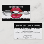 Silberlöffel Persönlicher Koch und Catering Visitenkarte (Vorne/Hinten)