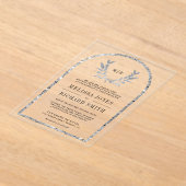 Silberlorbeer-Kranz-Blätter-Hochzeit Acryleinladungen (Ablage )