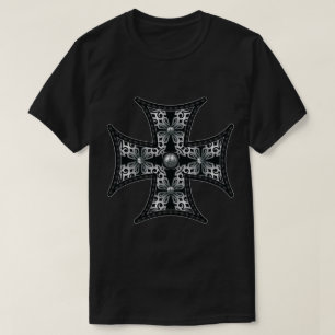 Silbermaltesisches Kreuz T-Shirt