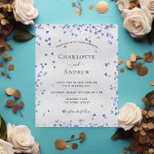 Silbermarinebrüdner Herz Hochzeit Einladung