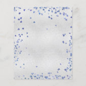 Silbermarinebrüdner Herz Hochzeit Einladung (Rückseite)