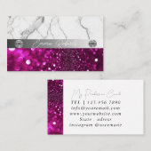 Silbermarmor Dunkelrosa Diamanttrainer Visitenkarte (Vorne/Hinten)
