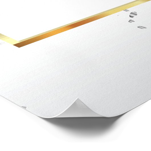 Silbermarmor, Gold und Weiß - Sitzplan Poster (Ecke)