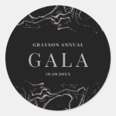 Silbermarmor Runder Aufkleber (Vorderseite)