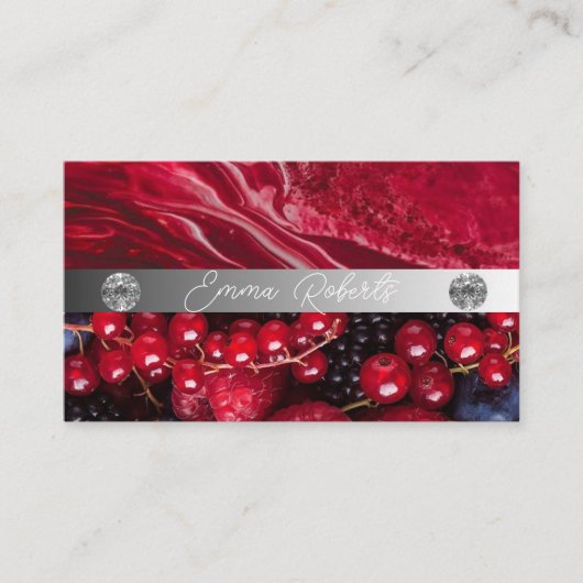 Silbermarmorkarte Rosa Diamantcoach Business Card Visitenkarte (Vorderseite)