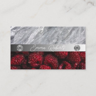 Silbermarmorkarte Rosa Diamantcoach Business Card Visitenkarte