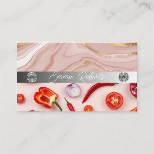 Silbermarmorkarte Rosa Diamantcoach Business Card Visitenkarte