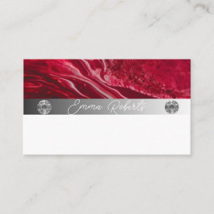 Silbermarmorkarte Rosa Diamantcoach Business Card Visitenkarte