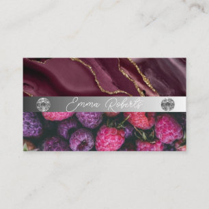Silbermarmorkarte Rosa Diamantcoach Business Card Visitenkarte