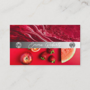 Silbermarmorkarte Rosa Diamantcoach Business Card Visitenkarte