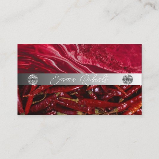 Silbermarmorkarte Rosa Diamantcoach Business Card Visitenkarte (Vorderseite)