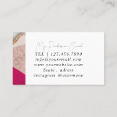 Silbermarmorkarte Rosa Diamantcoach Business Card Visitenkarte (Rückseite)