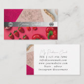 Silbermarmorkarte Rosa Diamantcoach Business Card Visitenkarte (Vorne/Hinten)