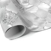 Silbermarokkanisches Quatrefolienmuster Geschenkpapier (Rolleneckpunkt)