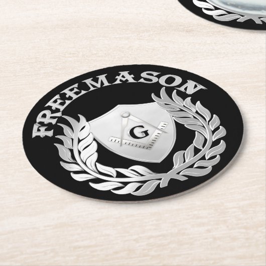 Silbermauersymbol Runder Pappuntersetzer (Angewinkelt)