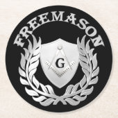 Silbermauersymbol Runder Pappuntersetzer (Vorderseite)